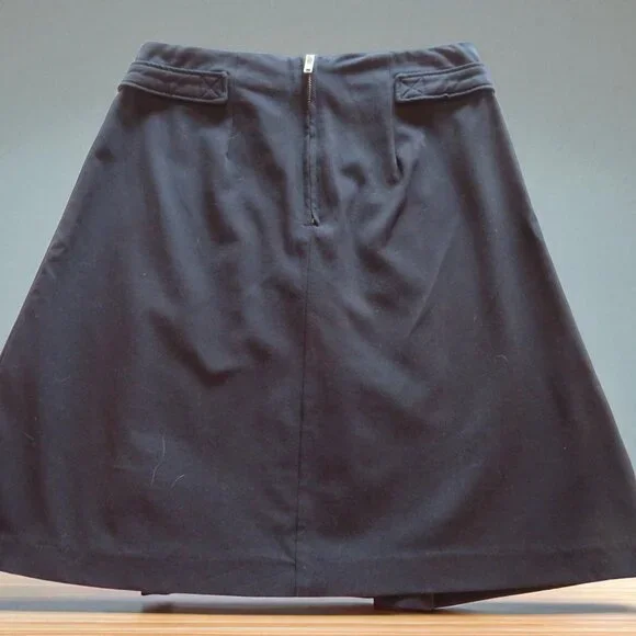 Modcloth Women's Black A-Line Skirt, Front Pleats, Size 0,  NWOT - Picture 6 of 10